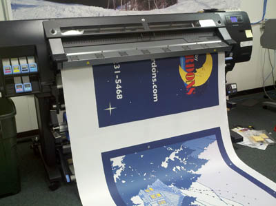 Here is the fabric as it comes off the printer. fabric banner printing